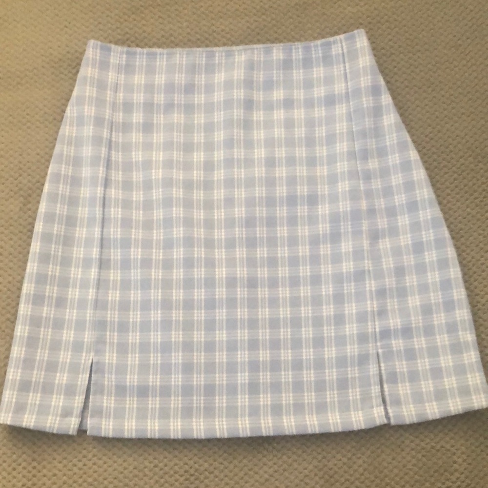 Blue and white plaid Brandy Melville skirt